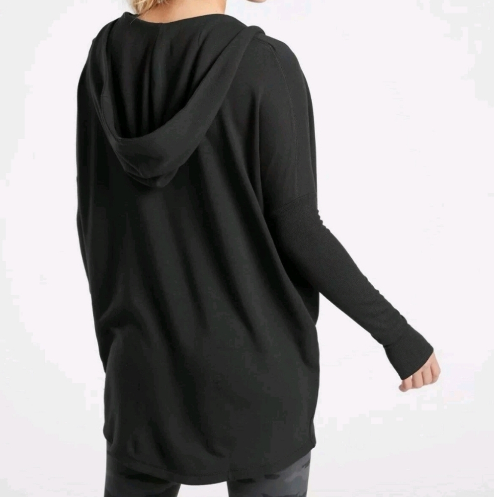 Athleta Purana Wrap Black Sweatshirt Womens Size‎ M EUC - Picture 2 of 7